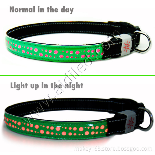 Christmas Leather Led Flashing Light Pet Dog Collar